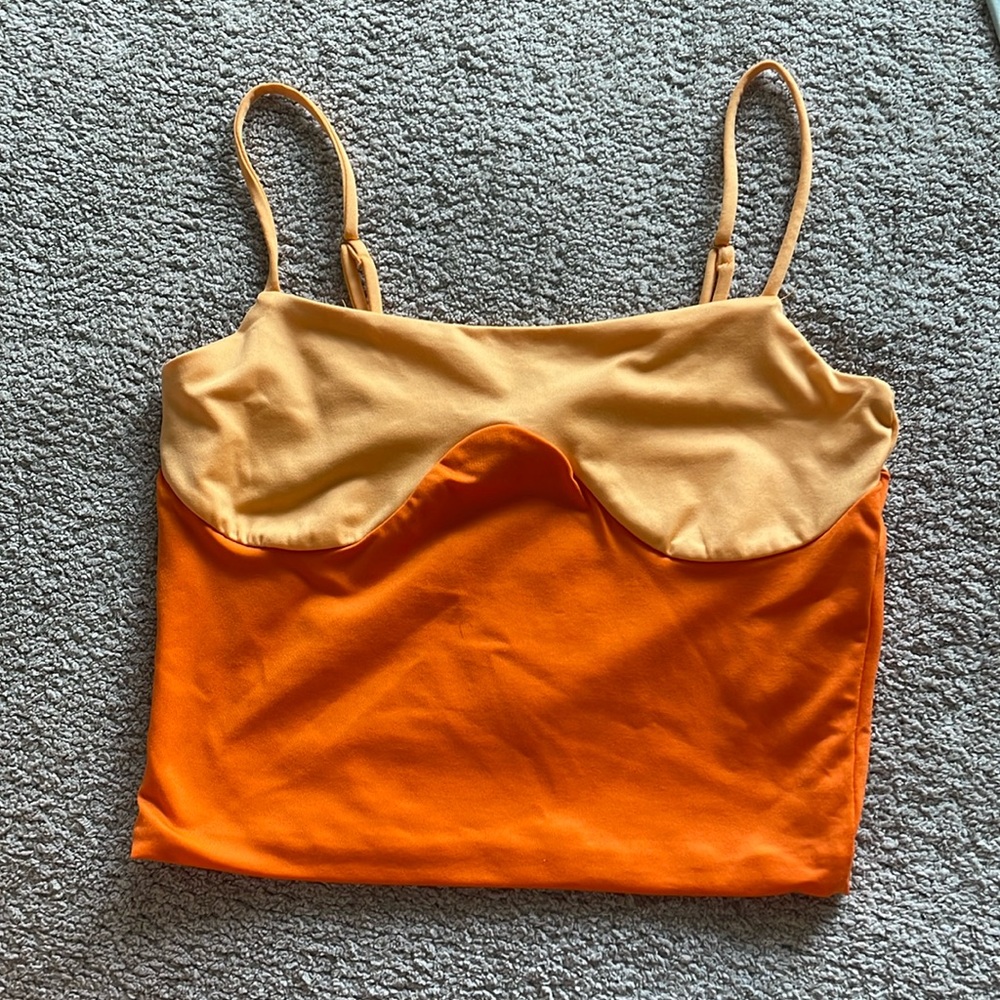 Bright orange tank top forever 21 size S